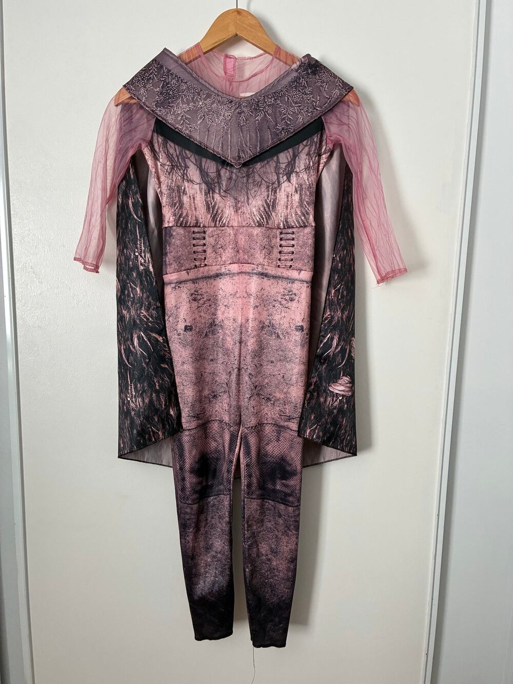 Disney Descendants 3 Audrey Pink Jumpsuit Halloween Costume w/Cape Size 7-8